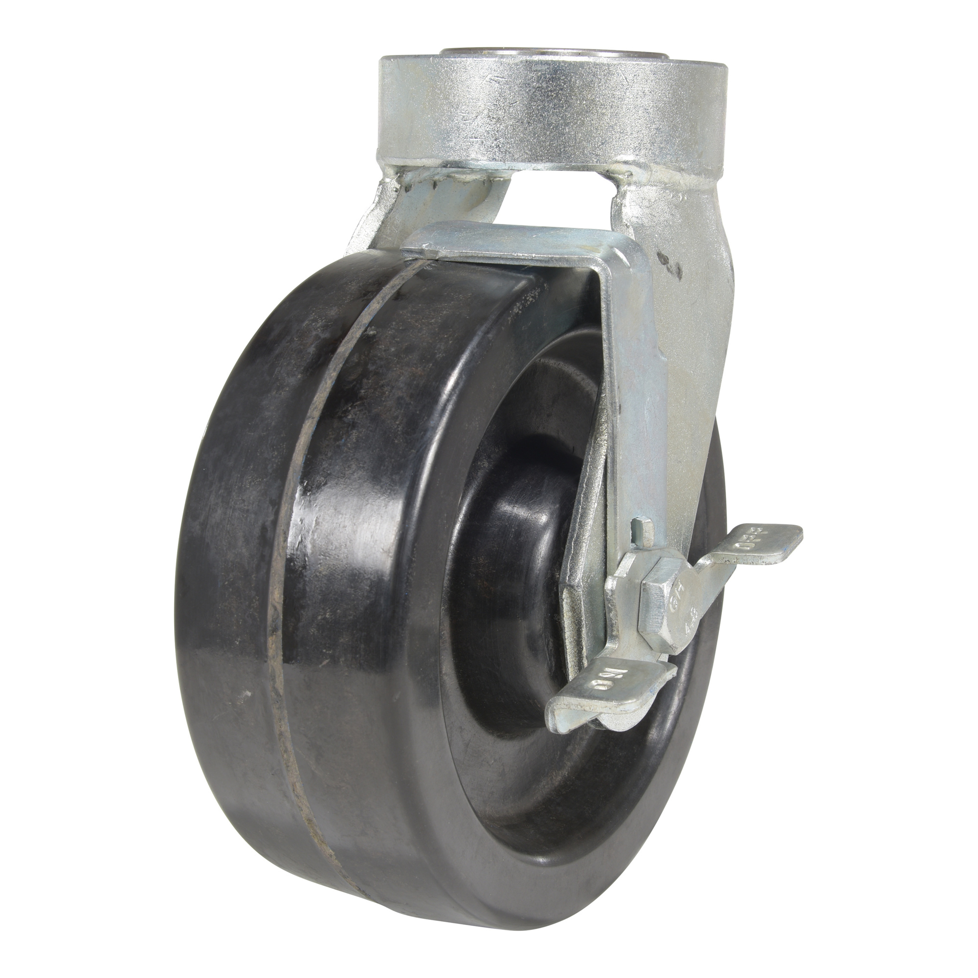 Vestil Phenolic Swivel Caster with Brake — 8in. dia. x 3in. Width, 2500-Lb. Capacity, Black/Silver, Model# CST-VE-8X3PH-NTP-SWB